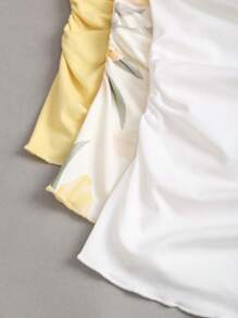 Sweetra Women's Summer Sexy Ruched Asymmetric Hem Bandeau Y2K Top - Multicolor - View 6