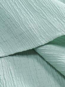 Manfinity RSRT Men's Casual Vacation Solid Color Short Sleeve Shirt And Shorts Set, Cozy Outfits - Mint Green - View 6