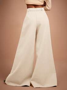 COSMINA Women's Simple Solid Color Suit Pants, Fashionable For Summer - Apricot - View 2