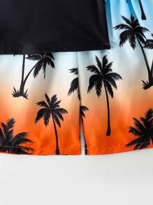 Tween Boys Swimwear With Printed Top And Random Printed Bottom