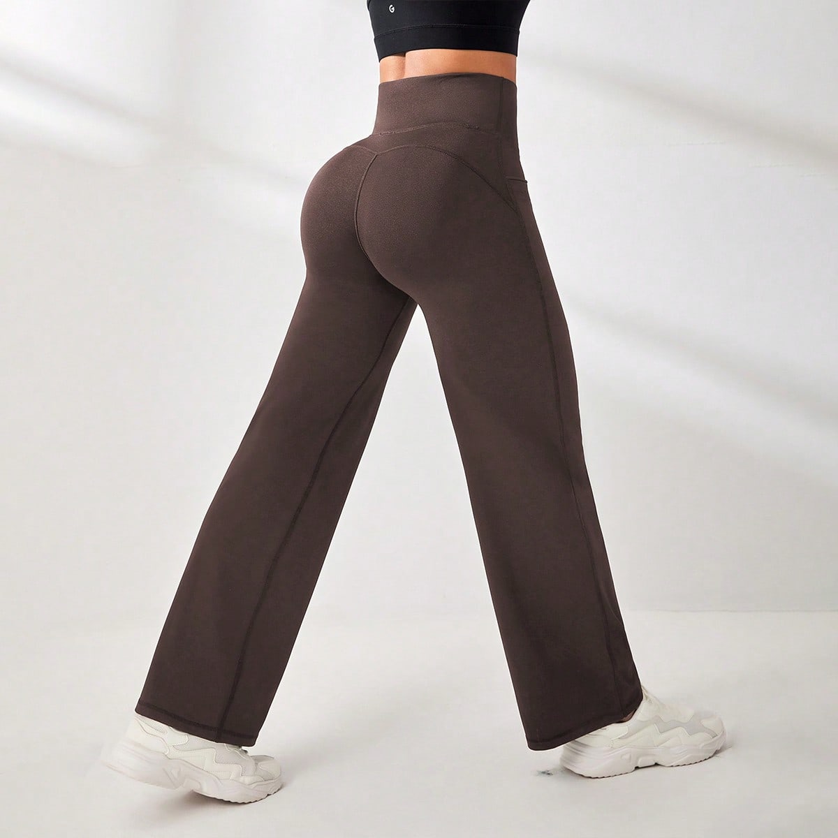 Leggings casuales de cintura alta con bolsillos para mujer