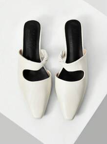 MOTF WOMEN HOLLOW OUT FLAT SHOES - Beige - View 1