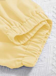 Breezaya 2 sztuki/zestaw damski wakacyjny swobodny jednolity top z odkrytymi ramionami i szorty