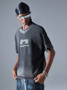 NEON BLANC 男式街头风格图案字母印花宽松短袖针织 T 恤