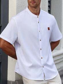 Manfinity CasualCool Plus Size Men's Plain Casual Versatile Shirt