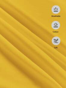 SHEIN 适合夏季的年轻男孩简约休闲圆领T恤 - 黃色 - 查看 3