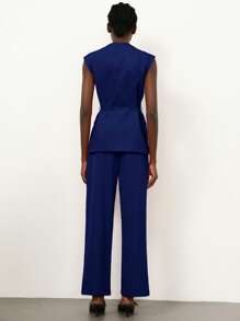 Aveloria Modichic Eleganter Bürostil Anzug, bestehend aus Weste & gerade geschnittener weiter Hose