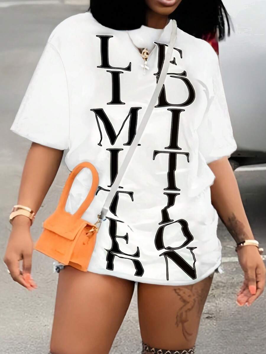 BamGleam Áo thun nữ tay ngắn phong cách đơn giản thường ngày mùa hè - trắng - Xem 1