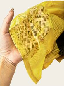 SHEIN Explorewe Set 2pcs/Set Kaos dan Celana Pendek Olahraga Berbahan Jala untuk Remaja Laki-laki dengan Grafis Potret AI - Kuning - View 7