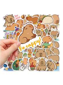 50 张卡通水豚涂鸦装饰贴纸返校