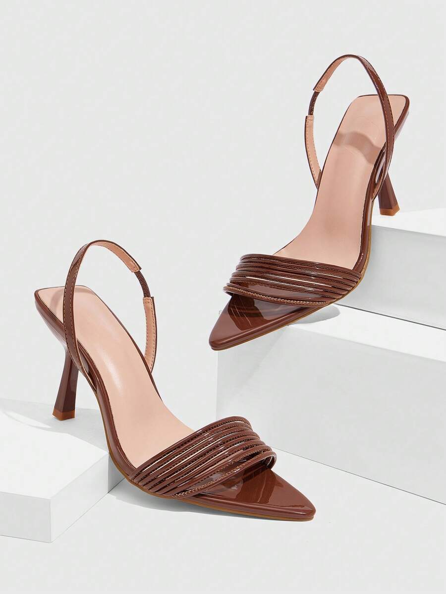 CUCCOO SZL Women's Summer Casual Fashion Round Toe High Heel Sandals For Christmas - Brown - View 1
