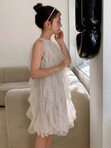 DAZY 青少年女孩秋季连衣裙，返校服装 - 銀色 - 查看 2