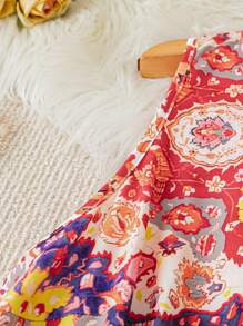 SHEIN LUNE 大码无袖圆领印花背心，适合夏季休闲外出图案 T 恤女式上衣