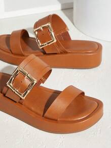 SHUZIA Giày sandal đế xuồng cho nữ có đế đúc thoải mái và dây đeo khóa có thể điều chỉnh sang trọng - Màu Tím - Xem 5