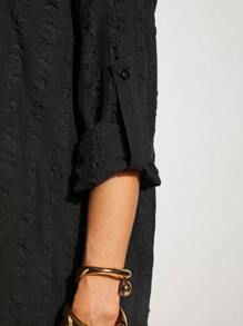COSMINA Women's Solid Color Long Sleeve Shirt, Minimalist And Fashion, Suitable For Summer - Black - View 5