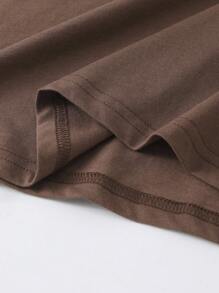 INAWLY Women Solid Crew Neck Casual Loose Fit Short Sleeve T-Shirt - Multicolor - View 5