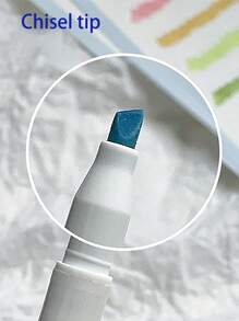 SHEIN 15 sztuk zakreślaczy dwustronnych 17*14 cm Podwójna końcówka łagodny kolor zakreślacz fluorescencyjny pisak do kolorowania podkreślanie szerokie i cienkie końcówki powrót do szkoły
