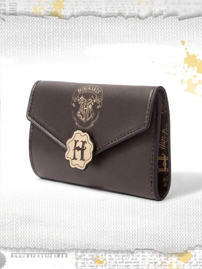 Harry Potter | ROMWE حامل بطاقة صغير بطراز هوجوارتس كهدية تذكارية
