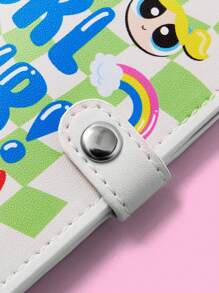 THE POWERPUFF GIRLS X SHEIN Beige Cute Cartoon Blossom, Bubbles, Buttercup Print Passport Holder - Beige - View 3