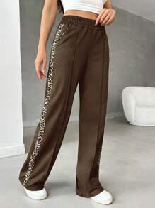 EURMUSE LEOPARD DETAILED BOTTOM Simple Fashionable Daily Casual - Brown - View 6