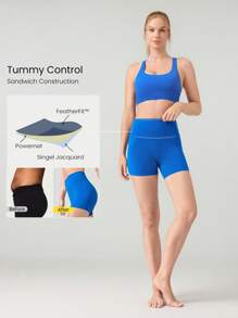 GLOWMODE 4.3" FeatherFit™ Anti-Slip Pocket Bike Shorts Non Front Seam Low Impact Cycling Running Gym Workout Summer