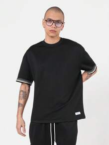 SUMWON Conjunto premium de chándal estilo athleisure con raya en el bajo, informal, de primavera y verano, ropa urbana de moda a juego, conjunto deportivo para entrenamiento y actividad física