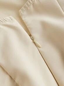 SHEIN MOD 复古杏色露背女式连衣裙 - 杏色 - 查看 3