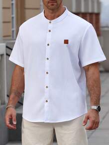 Manfinity CasualCool Plus Size Men's Plain Casual Versatile Shirt