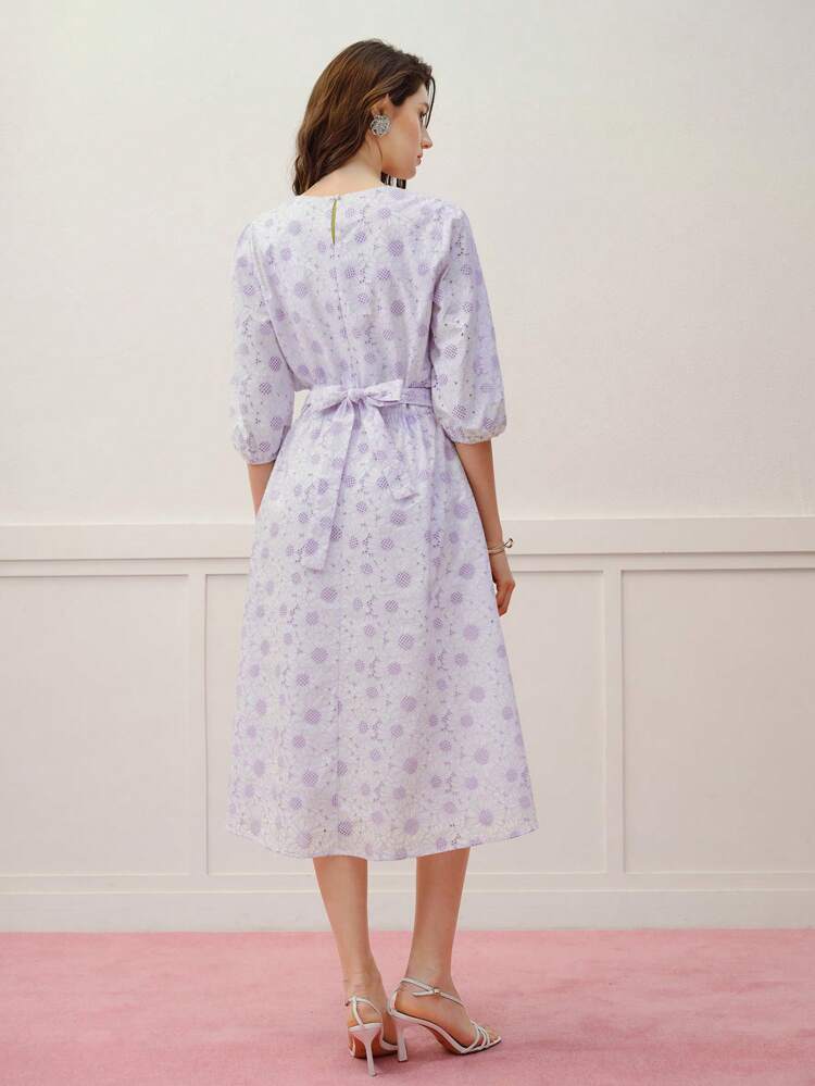 FLOWER PRINT ZIPPER DRESS