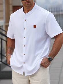 Manfinity CasualCool Plus Size Men's Plain Casual Versatile Shirt