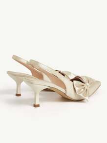 CUCCOO CHICEST Talons hauts avec nœud, bout pointu, talon fin, design mule, talons hauts roses mode et élégants pour femmes