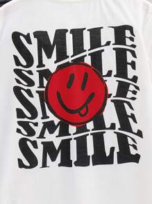 SHEIN Leap Crew 2pcs Tween Boys' Casual Street Graphic Print Round Neck Loose Knit T-Shirt And Solid Color Relaxed Shorts Set, Suitable For Commute, School, Daily Casual, Travel, Sports All Year Round - Red - View 6