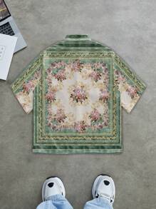 Manfinity Hypemode Men's Casual Mature Luxurious Holiday Print Shirt