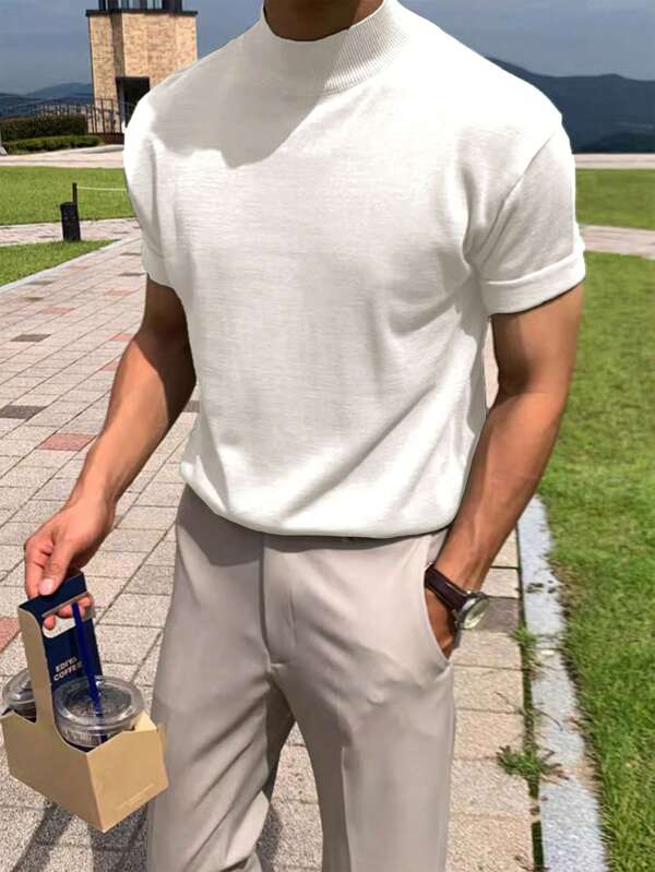 Manfinity CasualKnits Jersey de punto casual para hombres, sencillo y de moda para uso diario