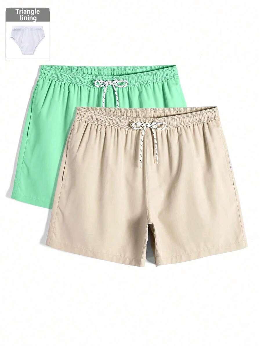 Manfinity Swimmode 2pcs/Pack Men's Beach Shorts - Multicolor - View 1