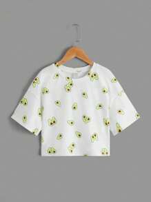 Young Girl Knit Round Neck Loose Casual T-Shirt