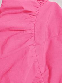 SHEIN Babygirl Sweet Orange Ruffle Hem Summer Vacation Dress - Hot Pink - View 12