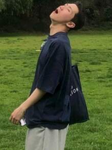 DAZY Plain Solid Navy Men's T-Shirt, Fashionable Simple Design, Suitable For Summer - Blue - View 7