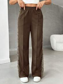 EURMUSE LEOPARD DETAILED BOTTOM Simple Fashionable Daily Casual - Brown - View 3