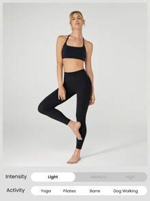 GLOWMODE 柔软有弹性 强力四向可调节肩带 粘合技术 露背运动胸罩 瑜伽日常可拆卸罩杯 - 黑色 - 查看 8