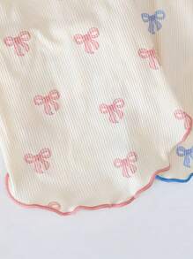 Pink Bow Pet Dog Clothing Soft Knit Fabric Cat Fashion Apparel Adjustable Straps Photo Shoot Outfit Special Occasion Wear Machine Washable Gift Idea - Pink - View 2