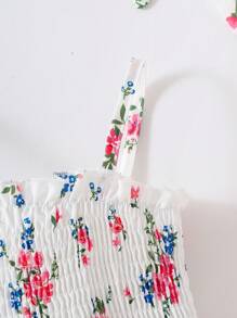 SHEIN Baby Girl Summer Bodysuit With Flounce Hem, Cute And Versatile For Daily Wear - White - View 4