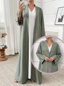 Yasmyna Women's Simple Fashion Casual Daily Solid Color Abaya, Modest Robe
