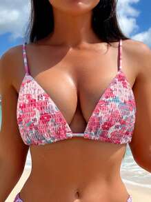 Swim Mod Random Print Bikini Top For Beach Summer - Multicolor - View 5