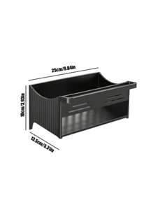 SHEIN 1 pieza Rejilla de desagüe de fregadero negra, con función de colgar un paño, de materiales plásticos, puede almacenar herramientas de limpieza y ordenar el fregadero de la cocina/lavandería/encimera del baño, impermeable, filtrado de agua automático, sin necesidad de instalación.
