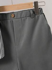 SHEIN 青少年男孩绅士装 - 条纹短袖衬衫和短裤套装