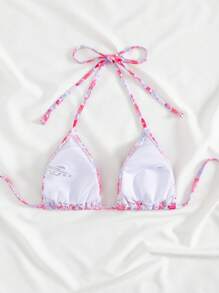 Swim Mod Random Print Bikini Top For Beach Summer - Multicolor - View 2