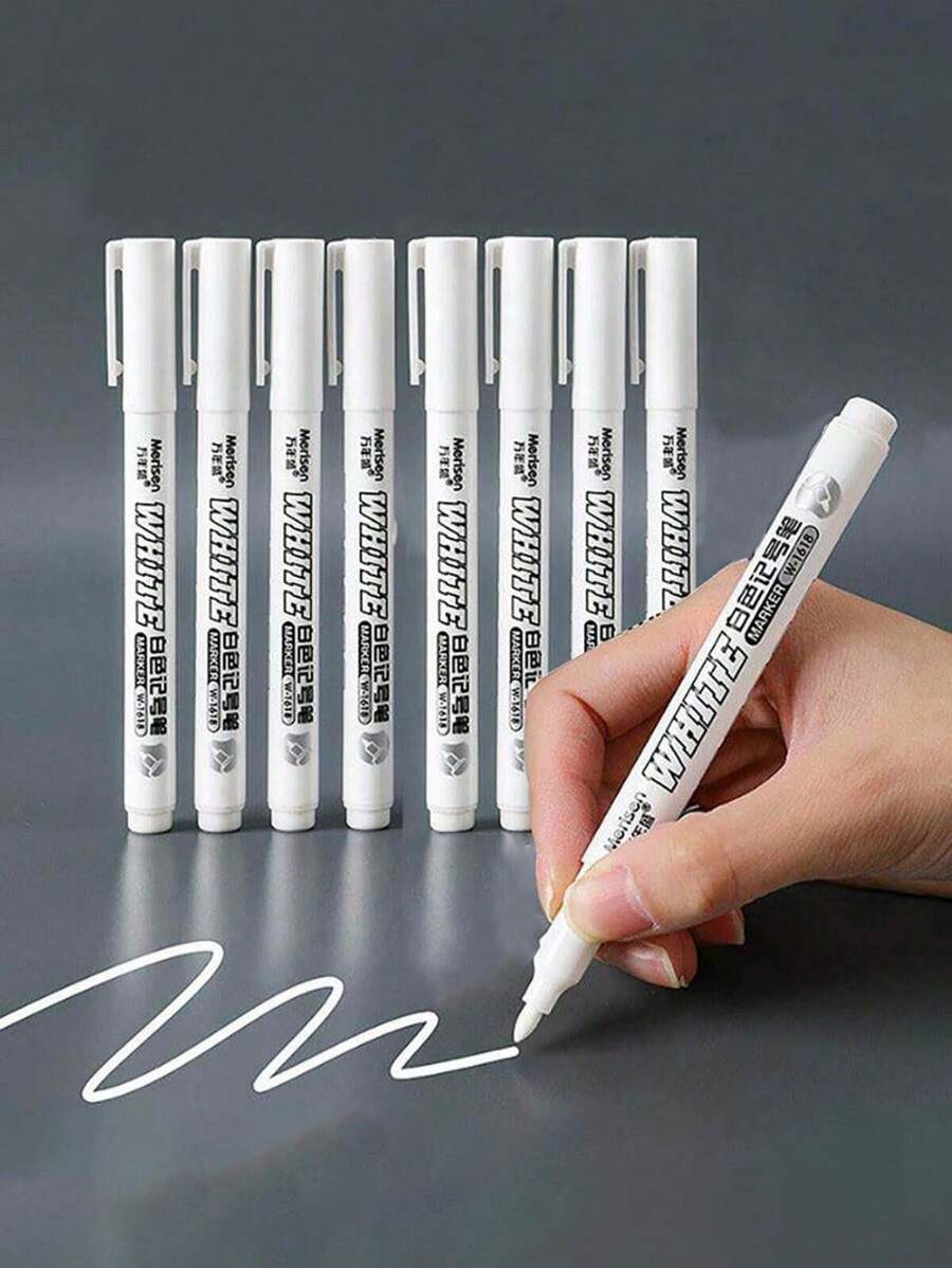 1 PC/5 PCS/12PCS Not Erasable White Chalk Markers Chalk Pens - White Marker Pen For Blackboard, Chalkboards, Windows, Glass, Bistro, Signs Back To School - White - View 1