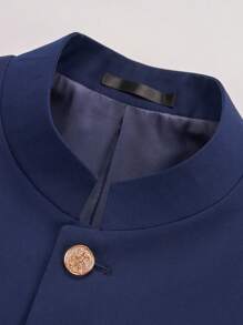 Manfinity Mode Minimalist & Fashionable Navy Blue Casual Suit For Men, For Everyday Wear - Royal Blue - View 5