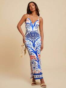 Travachic Women's Floral Print Long Strap Dress For Vacation,Spring&Summer,Summer Outfits For Women,Beach Outfits For Woman,Women,Spring Break,Concert Outfit Women,Boho,Rave Outfits,Tropical Vacation, Festival,Romantic Summer Dresses For Women, Boho Dresses For Women ,Tropical Dresses For Women, Women Dresses Vacation, New Arrivals Women Dress